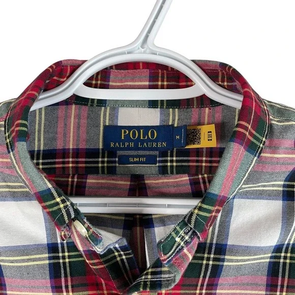 NEW Polo Ralph Lauren Mens S Slim Fit Plaid Oxford Shirt Button Down Cotton $125